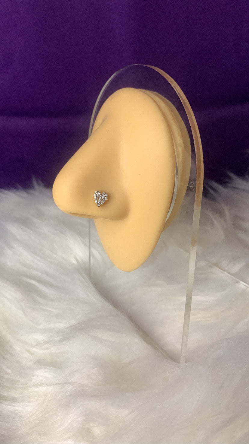 Heart Bone Nose Stud