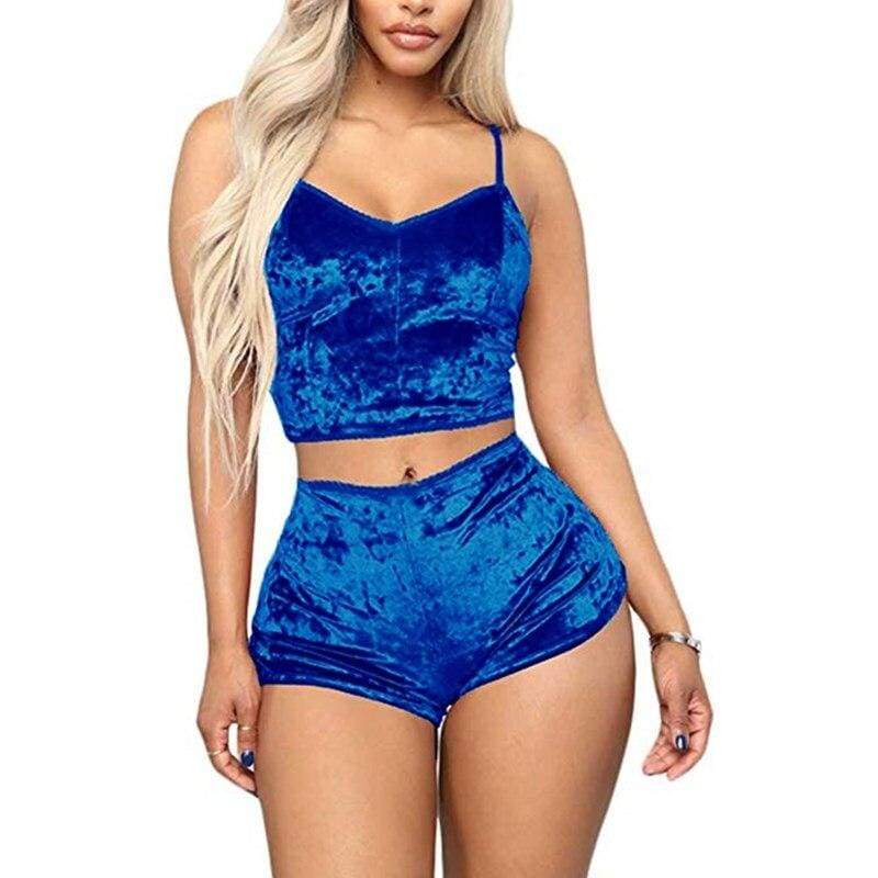 2 Piece Short Velvet Pajama Set