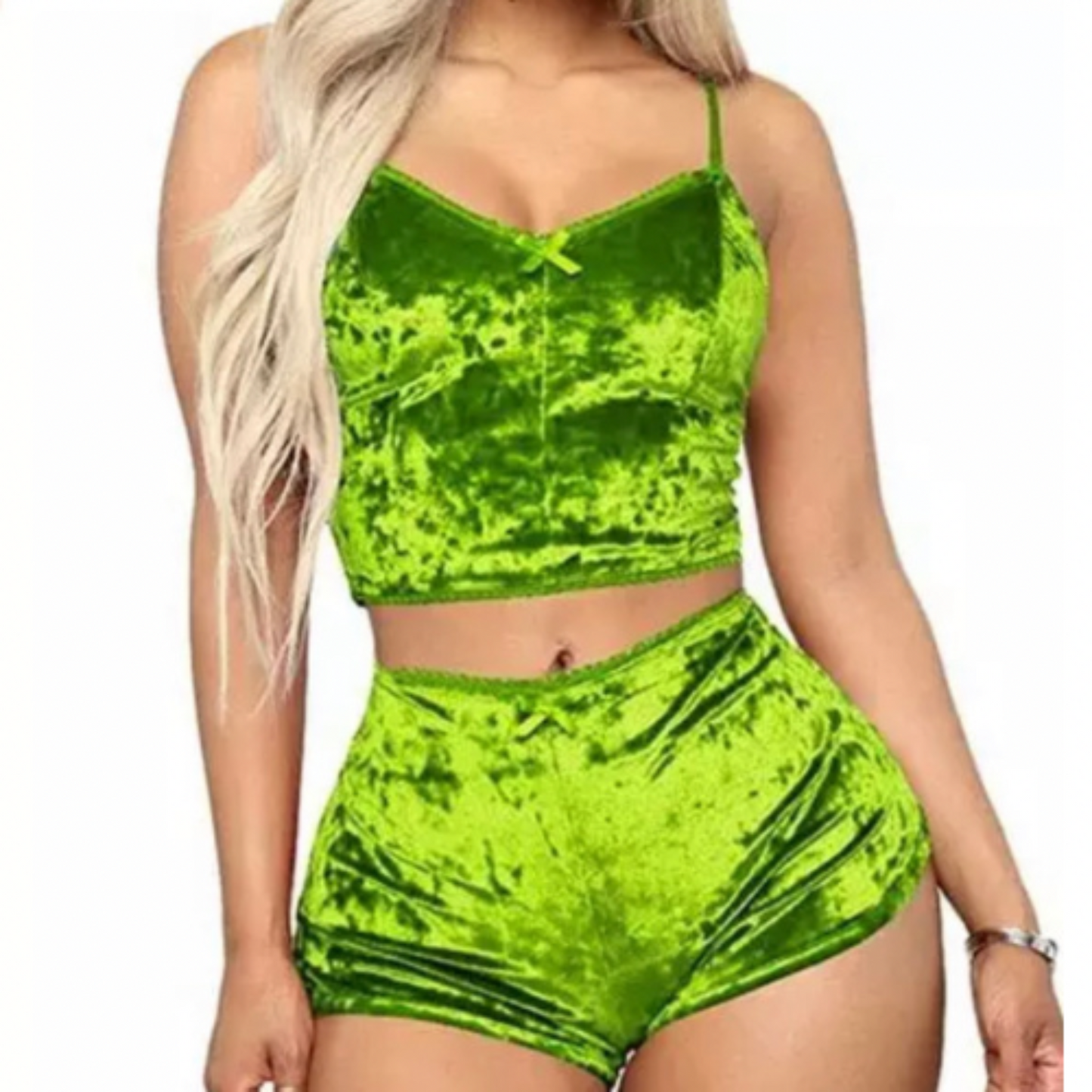 2 PIECE Short Velvet Pajama Set