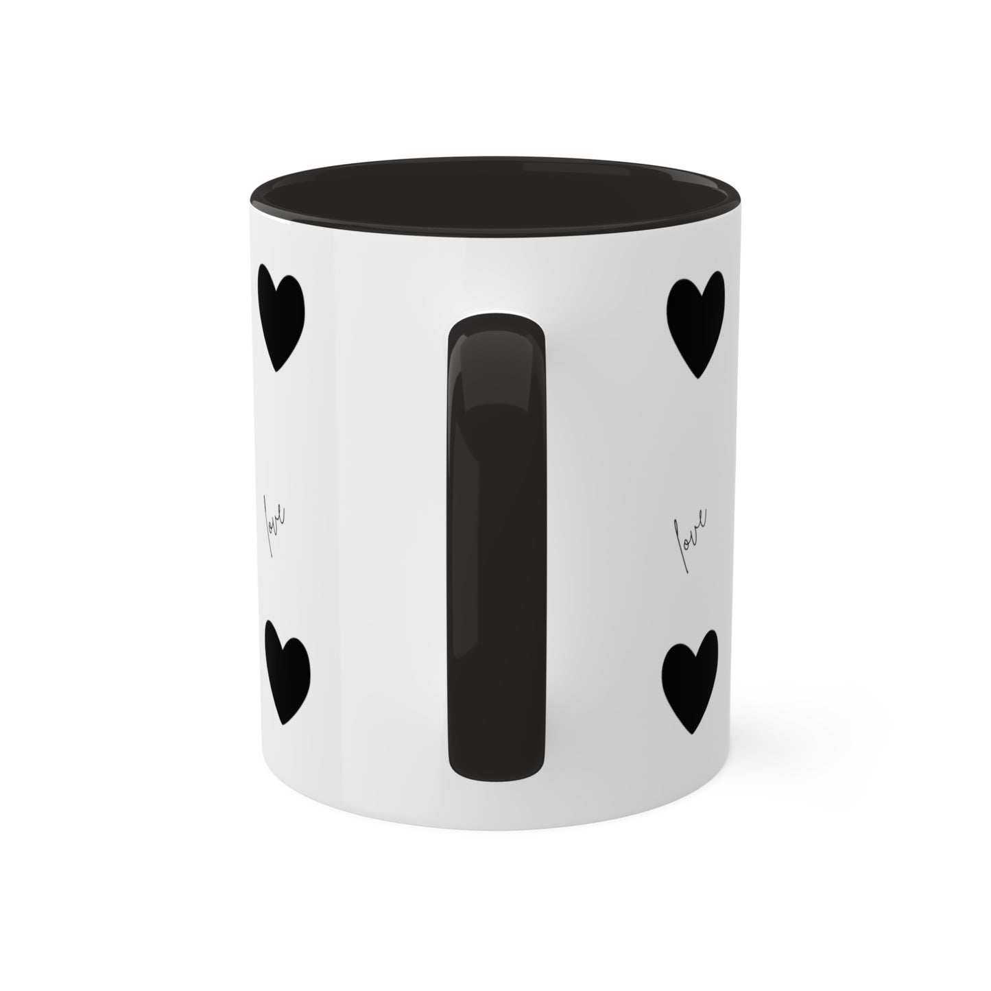 For The Love of Hearts Black - Colorful Mugs, 11oz