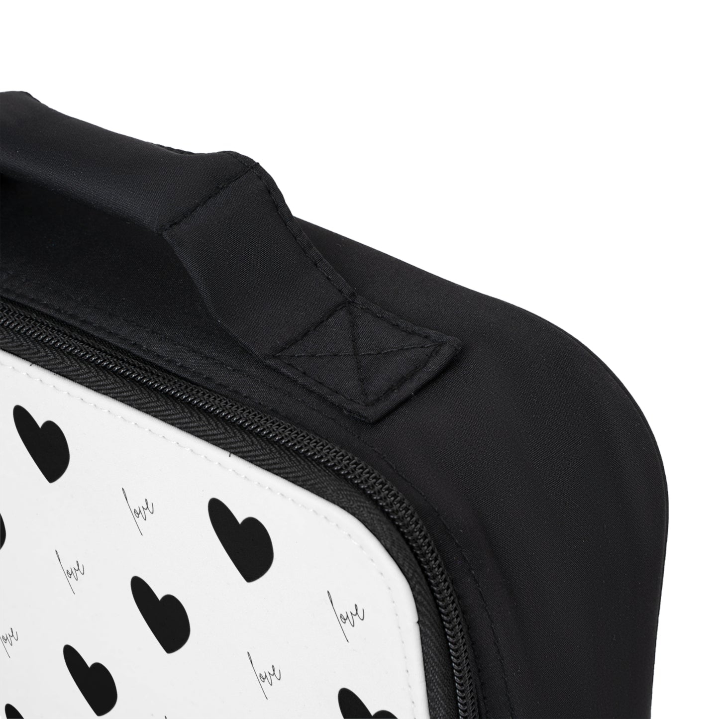 For The Love of Hearts Black - Lunch Bag