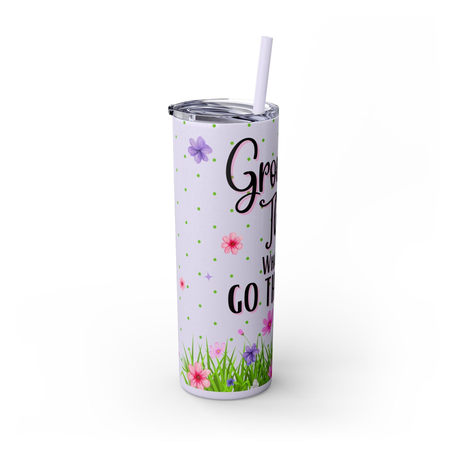 Grow Through - Skinny Tumbler with Straw, 20oz