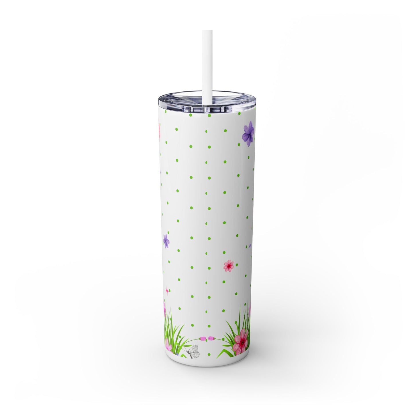 Grow Through - Skinny Tumbler with Straw, 20oz