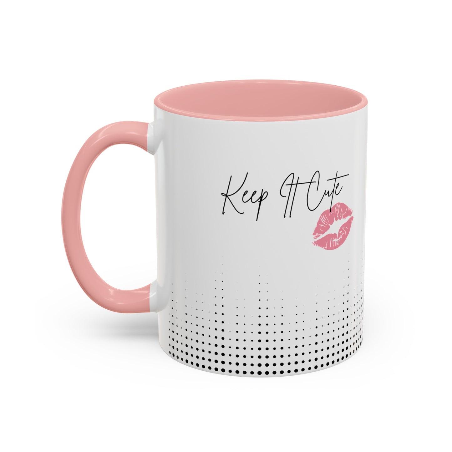 Keep It Cute Pink Accent Coffee Mug (11, 15oz)