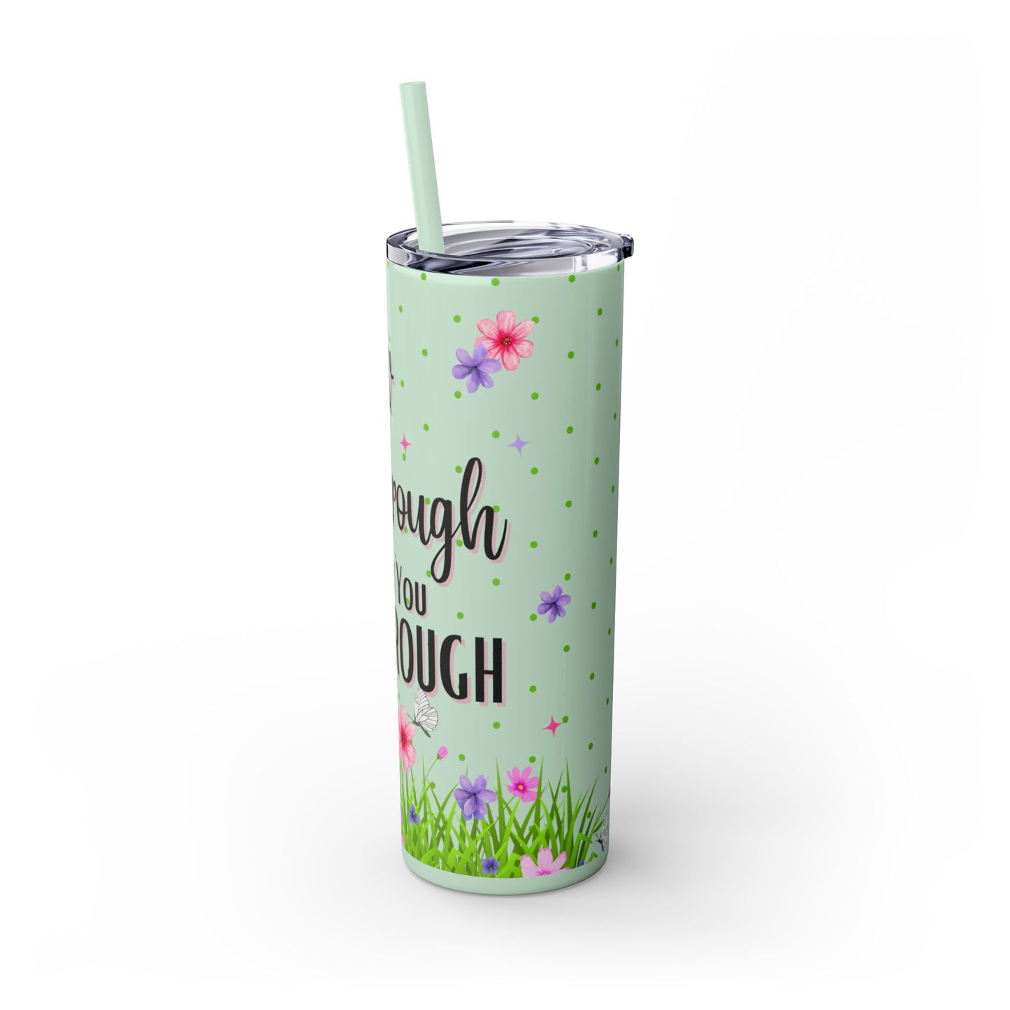 Grow Through - Skinny Tumbler with Straw, 20oz